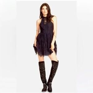 Free People Womens Mini Dress 2 Lace Witchy Fairygoth Whimsigoth Party Cocktail